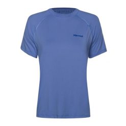 Koszulka trekkingowa damska Marmot Windridge. Czerwone bluzki damskie Marmot, xs, bez wzorów, sportowe, bez kołnierzyka, bez ramiączek. Za 129.99 zł.