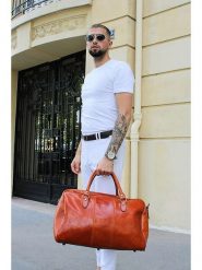 Maison héritage PARIS Skórzana torba podróżna "Doce" w kolorze karmelowym - 40 x 28 x 18 cm rozmiar: onesize. Brązowe torebki klasyczne damskie maison héritage PARIS, bez wzorów, z materiału, bez dodatków. Za 521.99 zł.