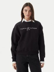 Tommy Hilfiger Bluza WW0WW47831 Czarny Regular Fit. Czarne bluzy bez kaptura damskie Tommy Hilfiger, s, z bawełny. Za 409.99 zł.