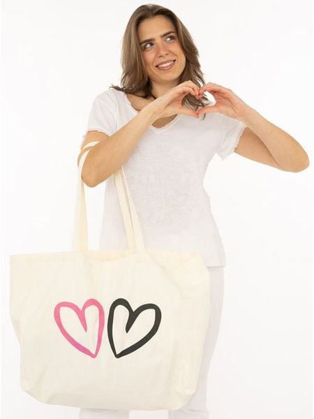 Zwillingsherz Shopper bag w kolorze kremowym rozmiar: onesize. Brązowe shopper bag damskie Zwillingsherz, bez wzorów, z materiału, na ramię, bez dodatków. Za 91.77 zł.