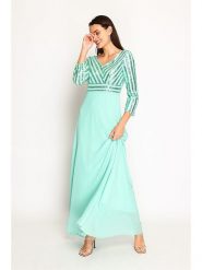 ASSUILI Sukienka w kolorze jasnozielonym rozmiar: 34. Zielone sukienki damskie Assuili, bez wzorów, klasyczne, bez kołnierzyka, bez ramiączek, maxi. Za 195.99 zł.