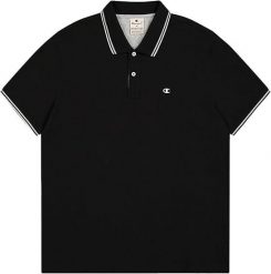 Koszulka męska Champion polo. Czarne koszulki polo męskie CHAMPION, m, bez wzorów, z bawełny, bez ramiączek. Za 99.00 zł.