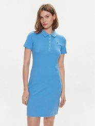 Tommy Hilfiger Sukienka codzienna 1985 WW0WW37853 Niebieski Slim Fit. Niebieskie sukienki damskie Tommy Hilfiger, na co dzień, xxs, bez wzorów, z bawełny, bez kołnierzyka, bez ramiączek, proste. Za 359.99 zł.