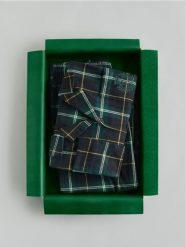 Dwuczęściowa piżama w kratę - ciemnozielony. Zielone piżamy męskie Reserved, l, bez wzorów, z bawełny, bez ramiączek. Za 159.99 zł.