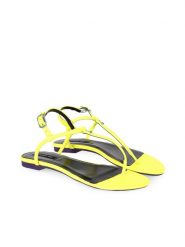 Patrizia Pepe Sandały | CX0248/L011 | Kobieta | Żółty. Żółte sandały damskie Patrizia Pepe, bez wzorów, ze skóry, bez obcasa. W wyprzedaży za 349.00 zł.