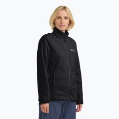 Bluza polarowa damska Jack Wolfskin Moonrise Full Zip. Czarne bluzy bez kaptura damskie Jack Wolfskin, xs, z materiału. Za 289.99 zł.