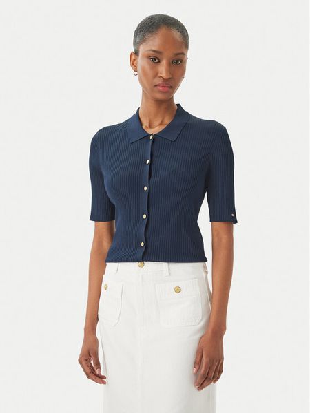 Tommy Hilfiger Kardigan WW0WW48482 Granatowy Slim Fit. Niebieskie kardigany damskie Tommy Hilfiger, l, bez wzorów, z wiskozy. Za 421.99 zł.