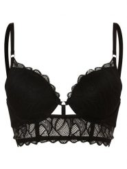 Lascana biustonosz push-up Kobiety Koronka czarny, 70A. Czarne biustonosze Lascana, bez wzorów, z koronki. Za 179.95 zł.