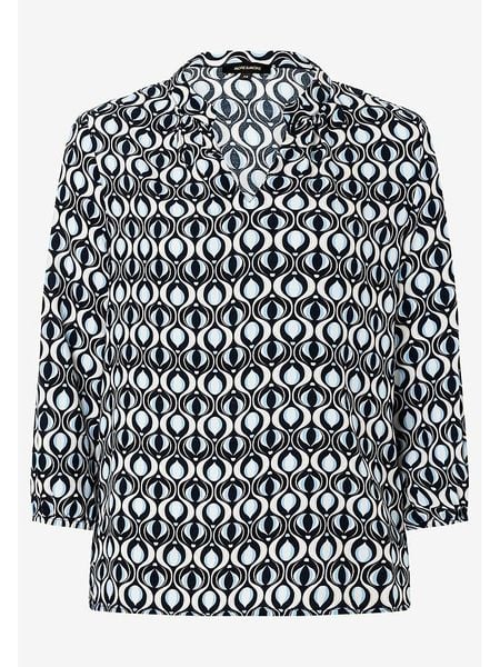 More & More Bluzka w kolorze błękitno-granatowo-białym rozmiar: 44. Białe bluzki damskie MORE & MORE, s, bez wzorów, z wiskozy, klasyczne, bez kołnierzyka, bez ramiączek. Za 121.80 zł.