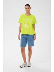 Kaffe Koszulka w kolorze limonkowo-białym rozmiar: XL. Zielone t-shirty damskie Kaffe, xl, bez wzorów, z bawełny, bez kołnierzyka. Za 87.61 zł.