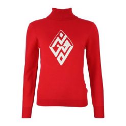 Damski sweter z golfem Peak Mountain Aglae. Czerwone golfy damskie Peak Mountain, bez wzorów, bez ramiączek. W wyprzedaży za 278.00 zł.
