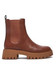 MICHAEL Michael Kors Sztyblety Asher 40F4ASFE6L Brązowy. Brązowe botki damskie MICHAEL Michael Kors, ze skóry, bez obcasa, na płaskiej podeszwie, bez zapięcia. Za 839.99 zł.