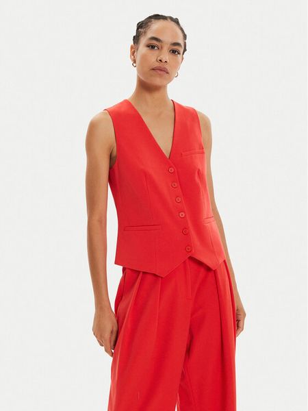 STAUD Kamizelka Brett R24P1100ST Czerwony Regular Fit. Czerwone kamizelki damskie STAUD, s, z syntetyku. Za 619.00 zł.