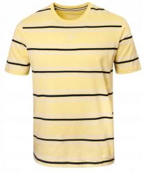 Bawełniana Koszulka Polo w Paski - Pako Jeans - Żółta. Żółte koszulki polo męskie Pako Jeans, l, bez wzorów, z bawełny, bez ramiączek. Za 89.00 zł.