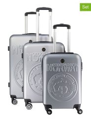 Geographical Norway 3-częściowy zestaw "Stanislaseo" w kolorze srebrnym rozmiar: onesize. Szare walizki Geographical Norway, bez wzorów, z materiału. Za 347.99 zł.