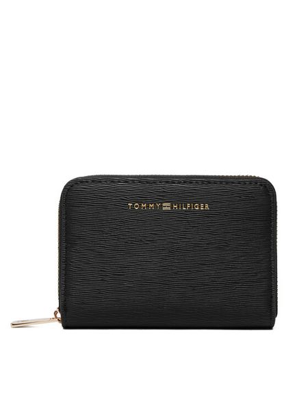 Tommy Hilfiger Portfel Th Modern Compact Za AW0AW18487 Czarny. Czarne portfele damskie Tommy Hilfiger, bez wzorów, ze skóry. Za 249.99 zł.
