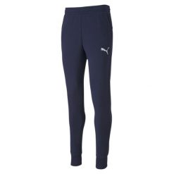 Spodnie Puma teamGOAL 23 Casuals Pants. Niebieskie spodnie materiałowe męskie Puma, bez wzorów, z bawełny, sportowe. Za 99.00 zł.