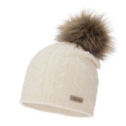 Czapka Damska z Wełny Merino Bafi - Kremowa. Białe czapki zimowe damskie Molly, z materiału. Za 59.00 zł.