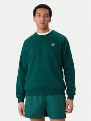 Adidas Bluza Trefoil Essentials KD1319 Zielony Regular Fit. Zielone bluzy bez kaptura męskie Adidas, m, z bawełny. Za 239.99 zł.