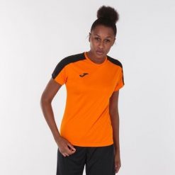 Koszulka do piłki nożnej damska Joma Academy III z krótkim rękawem. Brązowe bluzki damskie Joma, s, bez wzorów, sportowe, bez kołnierzyka, bez ramiączek. Za 86.35 zł.