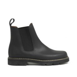 Botki skórzane na szerokim obcasie QUERCY czarny. Czarne buty zimowe męskie AIGLE, z okrągłym noskiem, bez zapięcia. Za 920.90 zł.
