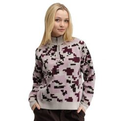 Damski sweter golfowy Siroko Fade-W Pink. Czerwone golfy damskie SIROKO, bez wzorów, z materiału, bez ramiączek. Za 297.00 zł.