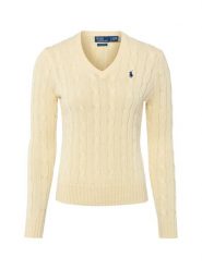 Polo Ralph Lauren Sweter z dzianiny Kobiety Bawełna żółty, XS. Żółte swetry klasyczne damskie Polo Ralph Lauren, xs, z bawełny, bez kołnierzyka. Za 989.95 zł.