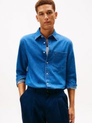 Tommy Hilfiger koszula casual Mężczyźni Regular Fit Bawełna niebieski, L. Niebieskie koszule męskie Tommy Hilfiger, l, bez wzorów, z bawełny, bez kołnierzyka, bez ramiączek. Za 279.95 zł.