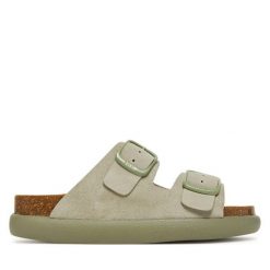 Klapki Scholl. Szare klapki damskie Scholl, bez wzorów, bez obcasa. Za 289.99 zł.