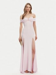 Elisabetta Franchi Sukienka wieczorowa AB-R08-51E2-V800 Różowy Regular Fit. Czerwone sukienki damskie Elisabetta Franchi, bez wzorów, z wiskozy, wizytowe, bez kołnierzyka, bez ramiączek. Za 3,309.00 zł.