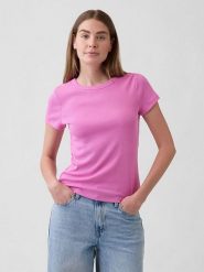 GAP Koszulka w kolorze różowym rozmiar: XS. Różowe t-shirty damskie GAP, xs, bez wzorów, z bawełny, bez kołnierzyka. Za 39.40 zł.