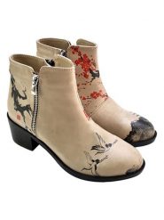 Goby Botki w kolorze beżowym ze wzorem rozmiar: 40. Brązowe botki damskie Goby, z materiału, eleganckie, z okrągłym noskiem, bez obcasa, bez zapięcia. Za 304.99 zł.