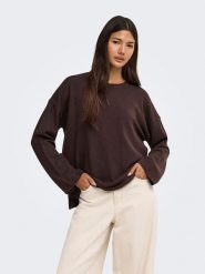 ONLY Sweter w kolorze brązowym rozmiar: M. Brązowe swetry klasyczne damskie Only, m, bez kołnierzyka. Za 81.95 zł.