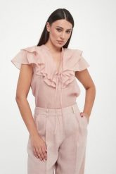 Top damski z jedwabiem Faraone MARELLA MONOCHROME. Topy damskie Marella Sport, bez wzorów, bez kołnierzyka. Za 799.00 zł.