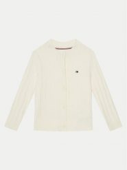 Tommy Hilfiger Kardigan KG0KG08282 M Beżowy Regular Fit. Brązowe swetry dziewczęce Tommy Hilfiger, bez wzorów, z syntetyku, bez kołnierzyka. Za 179.99 zł.