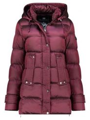 Geographical Norway Kurtka zimowa "Dolidia" w kolorze bordowym rozmiar: L. Czerwone kurtki damskie Geographical Norway, na zimę, l, bez wzorów, z puchu, bez kaptura. Za 243.64 zł.