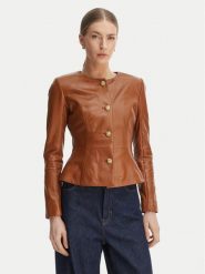 Marciano Guess Kurtka skórzana G6GL02 L0083 Brązowy Regular Fit. Brązowe kurtki damskie Marciano Guess, l, z aplikacjami, ze skóry, bez kaptura. Za 1,959.00 zł.