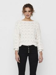 ONLY Sweter w kolorze kremowym rozmiar: XL. Brązowe swetry klasyczne damskie Only, xl, bez kołnierzyka. Za 79.03 zł.