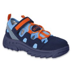 Befado sportowe dziecięce trek 415Y009 granatowe niebieskie. Niebieskie buty sportowe chłopięce ze skóry, bez zapięcia. Za 98.03 zł.