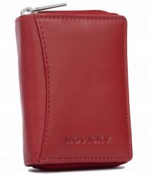 Portfel damski Rovicky R-23-17-LFN czerwony. Czerwone portfele damskie ROVICKY, bez wzorów, ze skóry. Za 47.99 zł.