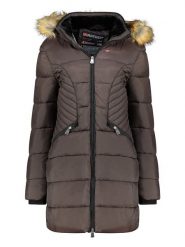 Geographical Norway Płaszcz pikowany w kolorze brązowym rozmiar: XXL. Brązowe płaszcze damskie Geographical Norway, xxl, bez wzorów. Za 260.35 zł.
