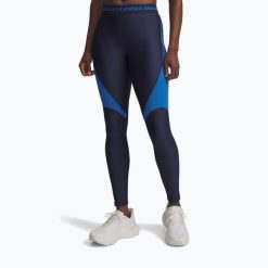 Legginsy Under Armour HeatGear Rib. Niebieskie legginsy damskie Under Armour, bez wzorów. Za 199.99 zł.