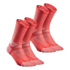 Skarpety turystyczne Quechua Hike 500 długie 2 pary. Zielone skarpetki damskie QUECHUA, bez wzorów, z elastanu. Za 59.99 zł.