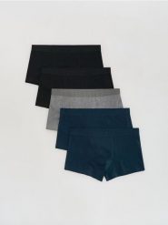 5 pack bokserek Classic - granatowy. Niebieskie bokserki męskie Reserved, bez wzorów, z bawełny. Za 109.99 zł.