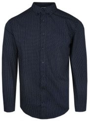Delikatnie Taliowana Koszula Weekendowa - Pako Jeans - Granatowa w Groszki. Niebieskie koszule męskie Pako Jeans, l, bez wzorów, z bawełny, bez kołnierzyka, bez ramiączek. Za 175.00 zł.