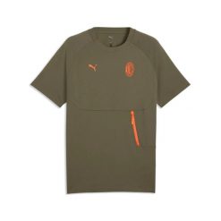 T-shirt treningowy Milan AC 2026/27. Zielone t-shirty męskie Puma, xs, bez wzorów, z materiału, bez kołnierzyka. Za 235.00 zł.