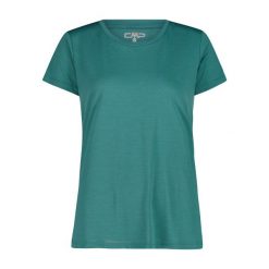 Koszulka damska turystyczna CMP 35N5576. Zielone bluzki sportowe damskie CMP, xl, bez wzorów, z materiału, bez kołnierzyka. Za 94.70 zł.