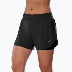 Spodenki do biegania damskie Mizuno 2IN1 4.5". Czarne szorty damskie Mizuno, bez wzorów, sportowe. Za 129.99 zł.