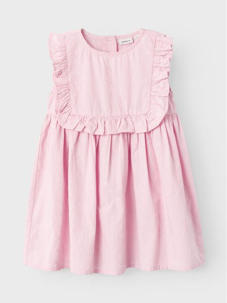 NAME IT Sukienka letnia Delana 13227285 Różowy Regular Fit. Czerwone sukienki dziewczęce Name it, na lato, bez wzorów, z bawełny, bez ramiączek. Za 90.99 zł.
