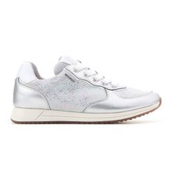 Buty Geox J Jensea G.D J826FD 007NF C1355 srebrny. Szare buty sportowe dziewczęce bez wzorów, z materiału, bez zapięcia. Za 421.95 zł.
